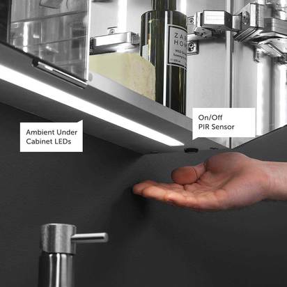 Crosswater Image Illuminated Mirror Cabinet with Shaver Socket & Colour Change LED's - 900 x 700mm