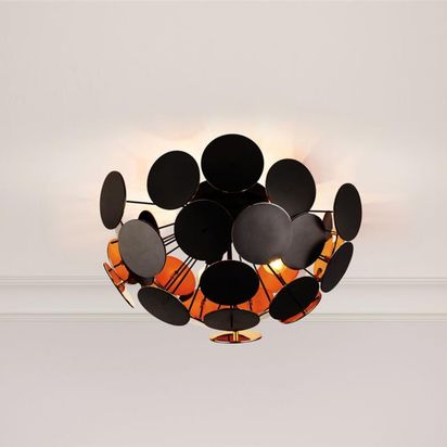 Copperhead Black and Copper Semi Flush Sputnik