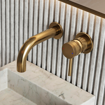Core Wall Mounted 140mm Cloakroom Basin Tap - Brushed Brass