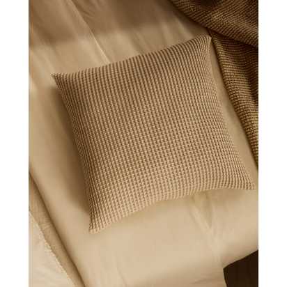 Senara set of 2 ecru cotton cushion covers with beige structure 50 x 50 cm
