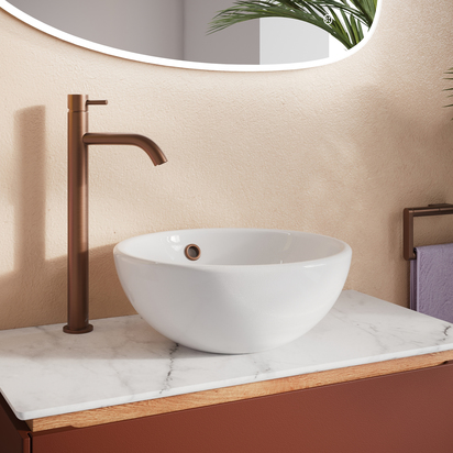 Crosswater MPRO Basin Tall Mixer Tap - Brushed Bronze