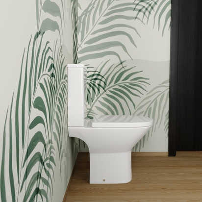 Harbour Identity Rimless Close Coupled Toilet & Wrap Over Soft Close Seat
