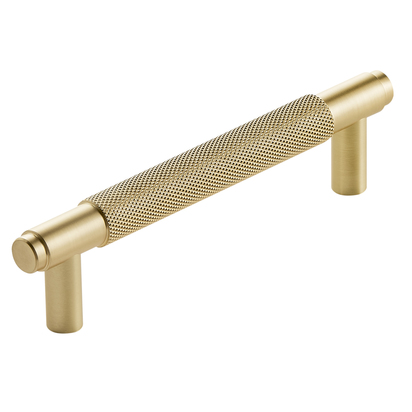 Drench Core Brushed Brass Knurled Furniture T-Bar Handle - 128mm Centres