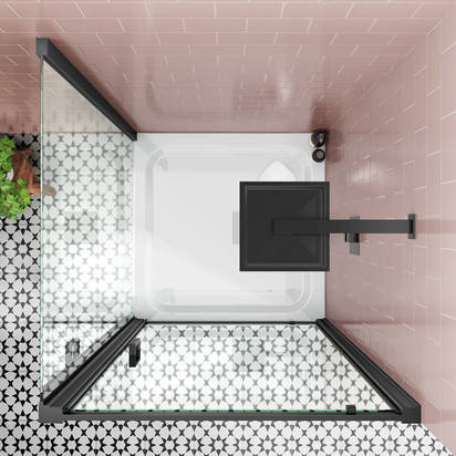 Harbour Primrose 6mm Matt Black Pivot Shower Door 800mm & 900mm Side Panel