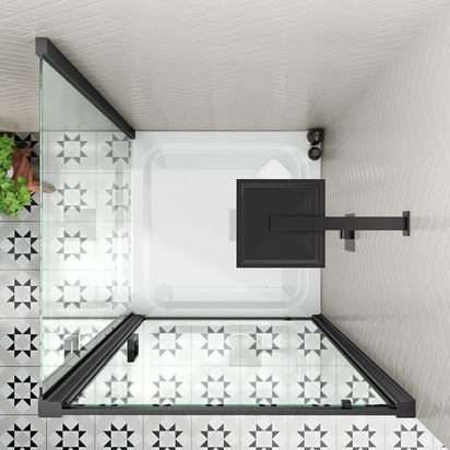 Harbour Primrose 6mm Matt Black Pivot Shower Door 800mm & 900mm Side Panel