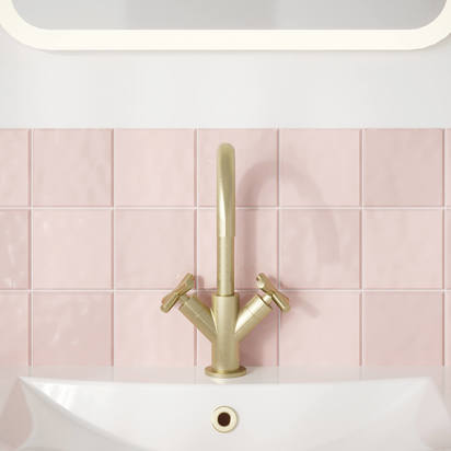 Crosswater MPRO Mono Basin Mixer Tap with Crosshead Handles - Brushed Brass