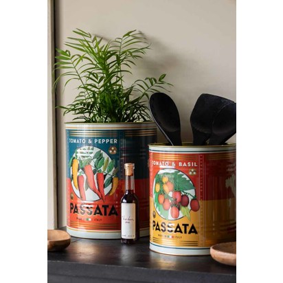 Set Of 2 Passata Storage Tins - Large & Medium