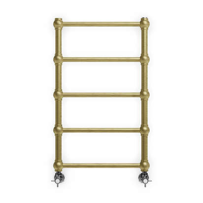 Terma Retro Designer Heated Towel Rail - Brushed Brass - 800 x 504mm