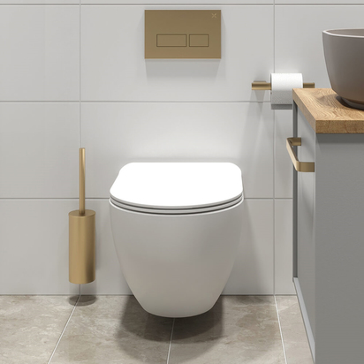 Crosswater MPRO Toilet Brush Holder - Brushed Brass