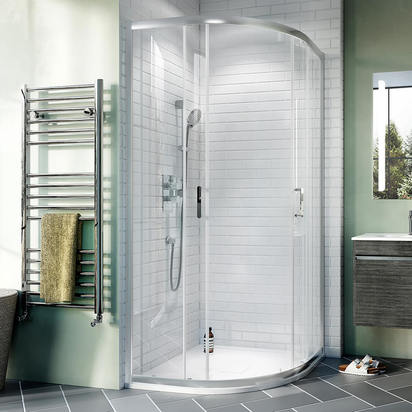 Crosswater Kai 6mm Sliding Double Door Quadrant Shower Enclosure - 800 x 800mm