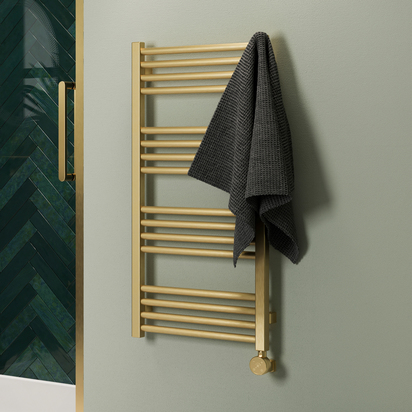 Crosswater MPRO Electric Heated Towel Rail 900 x 430mm - Brushed Brass