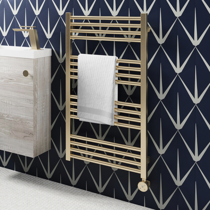 Crosswater MPRO Electric Heated Towel Rail 900 x 430mm - Brushed Brass