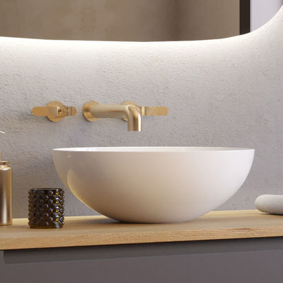 Crosswater Circus White 400mm Round Countertop Basin