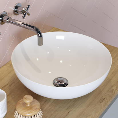 Crosswater Circus White 400mm Round Countertop Basin