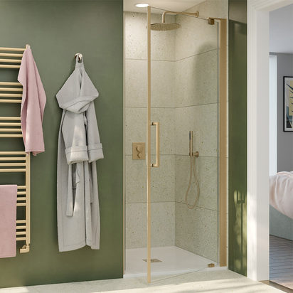 Crosswater Optix 10 Pivot Door - Brushed Brass - 800mm