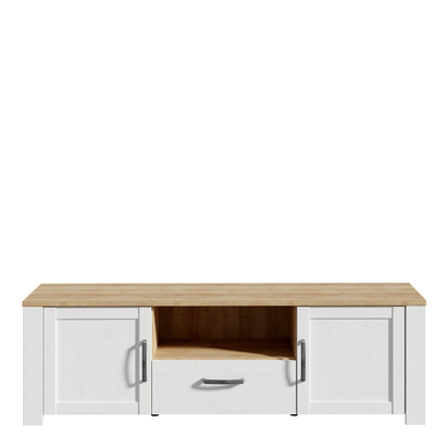 Ashford 2 Door 1 Drawer TV Unit in Riviera Oak/White