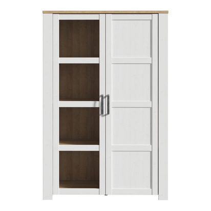 Ashford 2 Door Display Cabinet in Riviera Oak/White