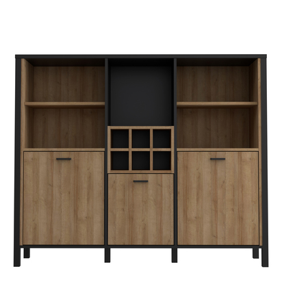 Kingston 2 Shelf Unit in Matt Black/Riviera Oak