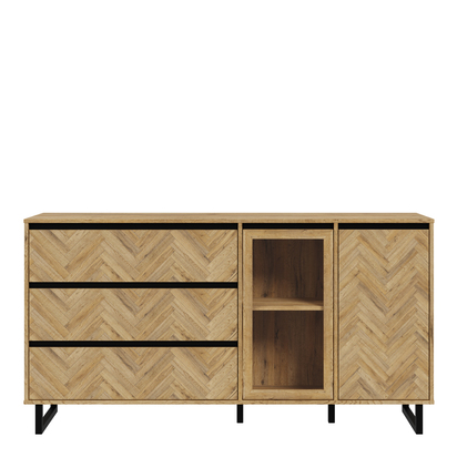 Finley 2 Sideboard in Spica Oak/Matt Black/Bartex Oak