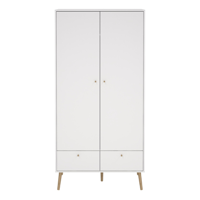 Benson 3 Wardrobe with 2 Doors + 2 Drawers White