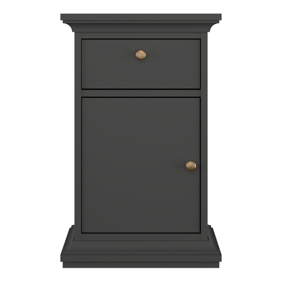 Sutton Nightstand 1 Door + 1 Drawer in Matt Grey