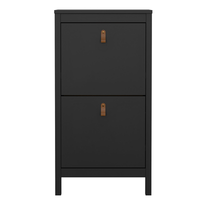 Riverton Shoe Cabinet 2 Flip Down Doors in Matt Black