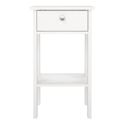 Huxham Bedside Table with 1 Drawer in White
