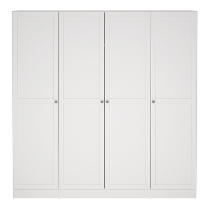 Langford Wardrobe with 4 Frame Doors in White