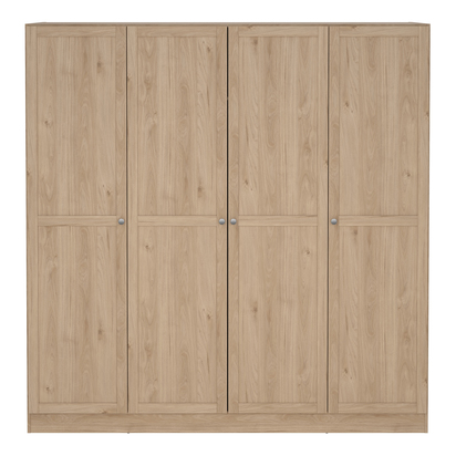 Langford Wardrobe with 4 Frame Doors in Jackson Hickory Oak