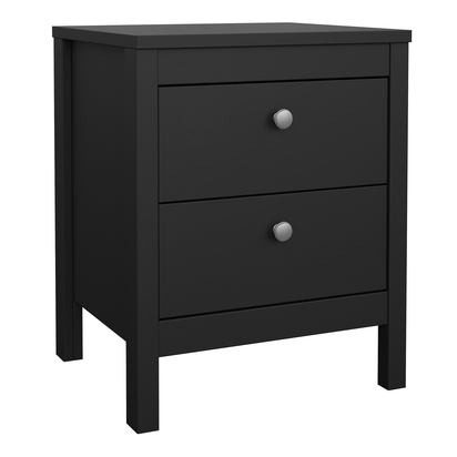 Huxham Package - Bedside Table 2 Drawers + Chest 5 Drawers + Wardrobe with 3 Doors in Matt Black
