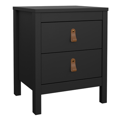 Riverton Package - Bedside Table 2 Drawers + Chest 5 Drawers + Wardrobe with 3 Doors in Matt Black