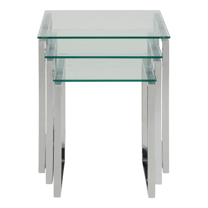 Alton 2 Nest of Tables with Glass Top Set of 3