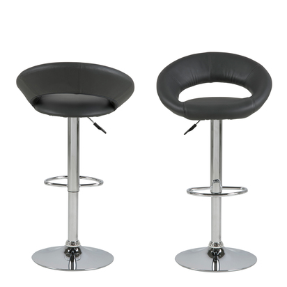 Piper 2 Black Swivel Bar Stool with Open Back