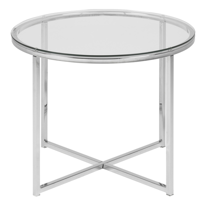 Wren 2 Round Metal Side Table with Glass Top