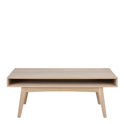 Hayes 2 Coffee Table with Open Shelf in White Oak