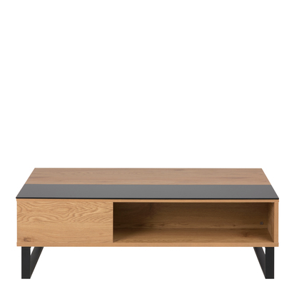 Willow 2 Lift Up Coffee Table in Black & Oak