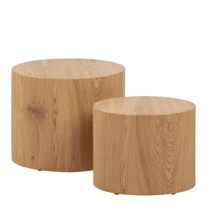Finley 4 Oval Coffee Table in Oak Set of 2