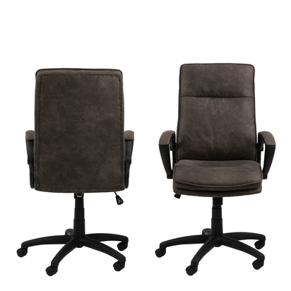 Linden 3 Swivel Desk Chair with Armrest in Black