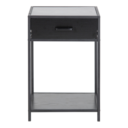 Rowan Bedside Table with 1 Drawer in Black