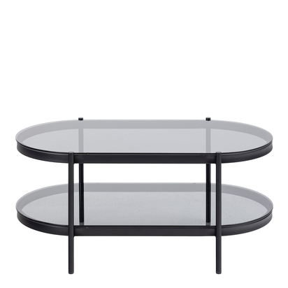 Roscoe Oval Coffee Table with Smoked Glass Top