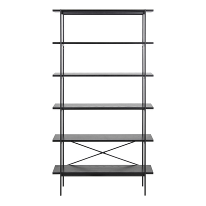 Sutton 4 Bookcase with 5 Shelves in Black