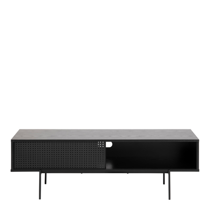 Sutton 4 TV Unit with 1 Sliding Door in Black