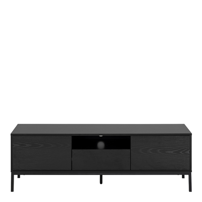Rowan 2 Door 1 Drawer TV Unit in Ash Black