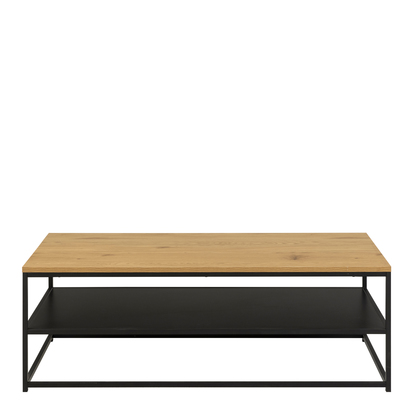 Arlo 2 Coffee Table with Open Shelf in Oak & Black