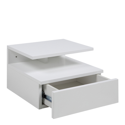 Skye 2 Bedside Table with 1 Drawer in White
