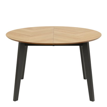 Fitzrovia Round Dining Table in Oak & Black