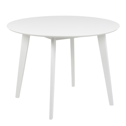 Harper 3 Round Dining Table in White 105cm