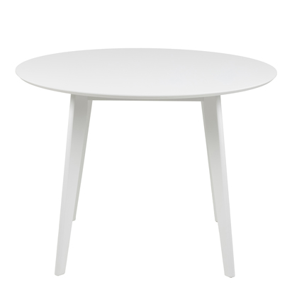 Harper 3 Round Dining Table in White 105cm