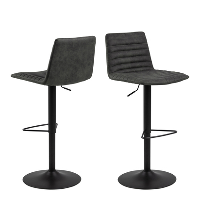 Huxham 2 Bar Stool in Grey Fabic Set of 2