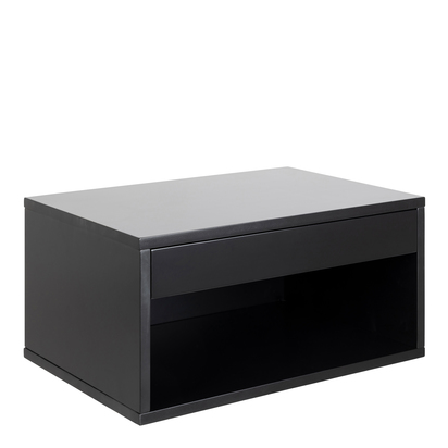 Tate 2 Square Bedside Table with 1 Drawer in Black
